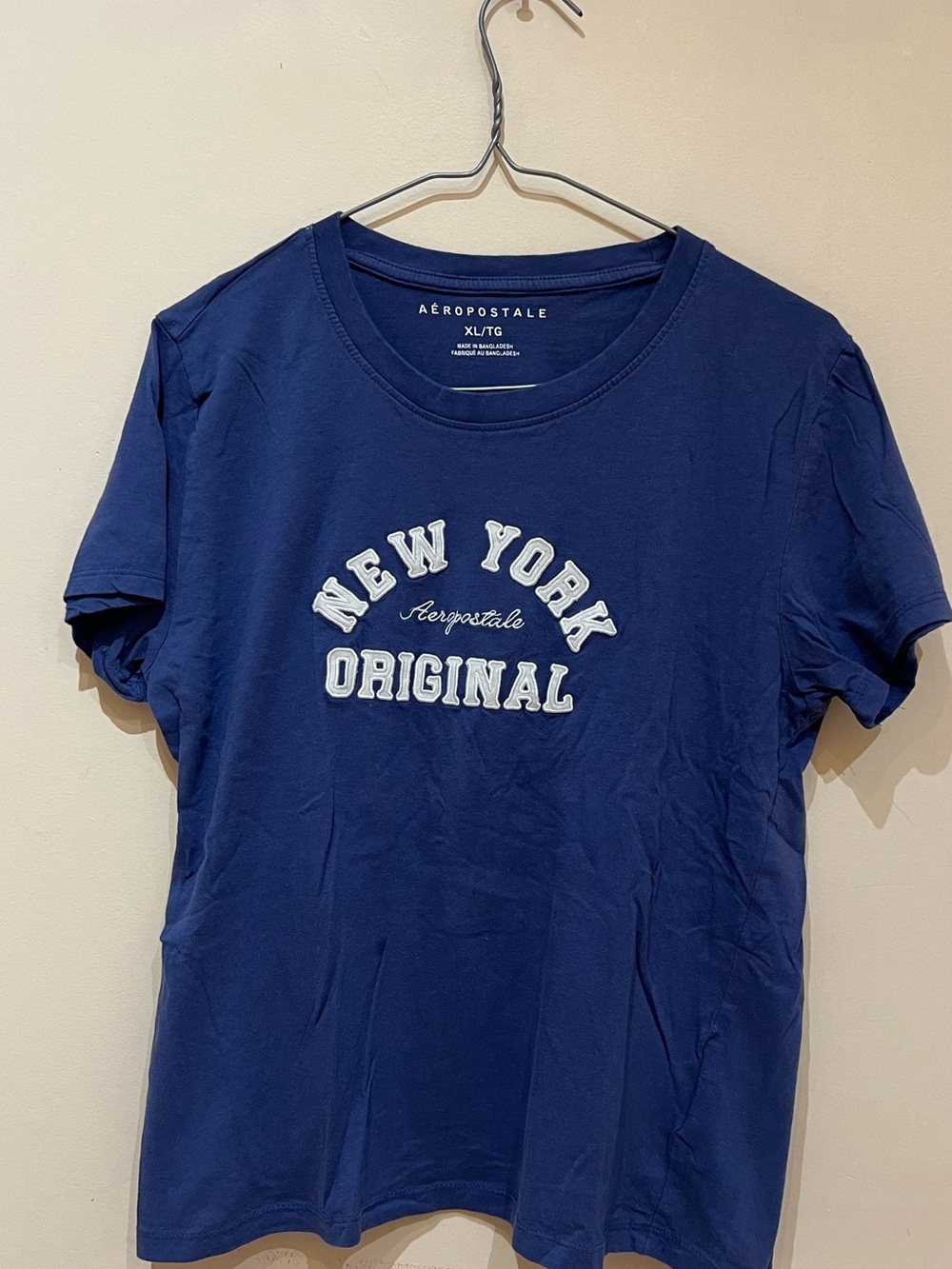 Aeropostale Navy Short Sleeve Tee with White 'New York Original' Graphic